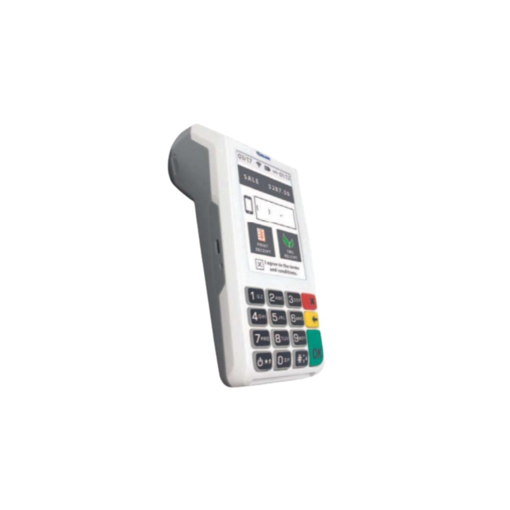 Wireless handheld payment terminal with a touchscreen