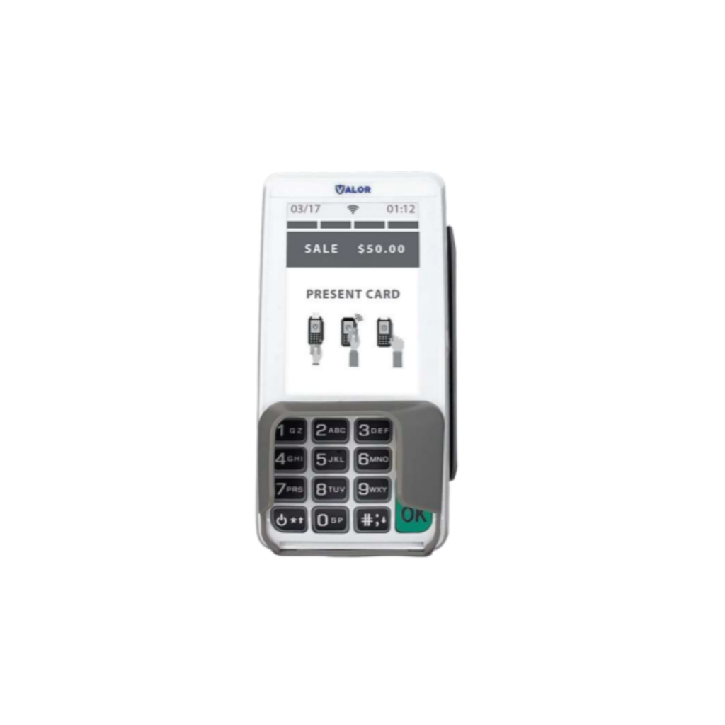 Customer-facing PIN pad for debit entry and tip prompts
